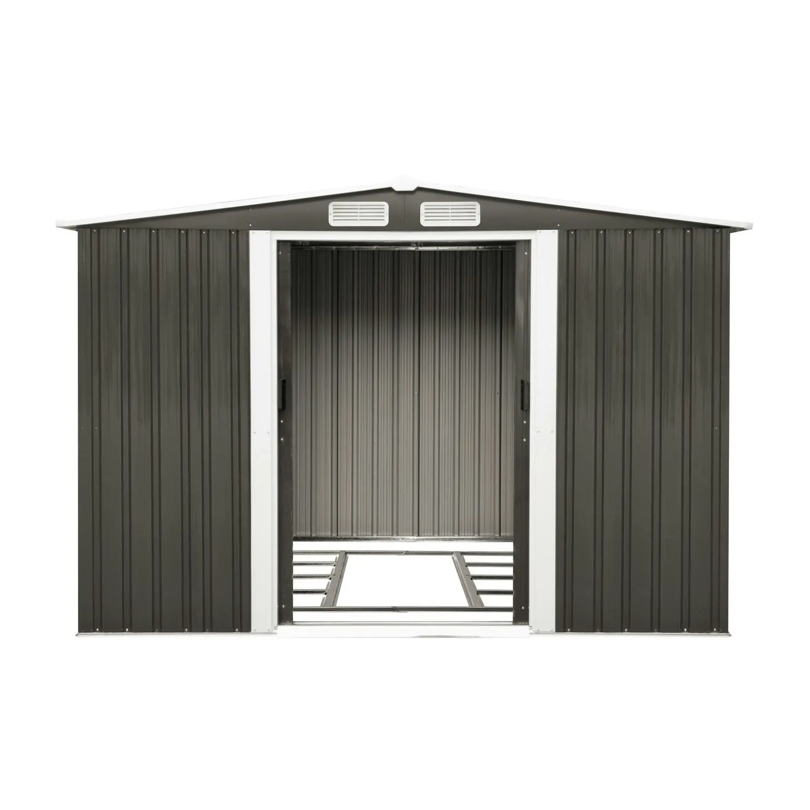 Livsip Garden Shed Outdoor Storage Sheds 2.57x2.05M Workshop Cabin Metal Base