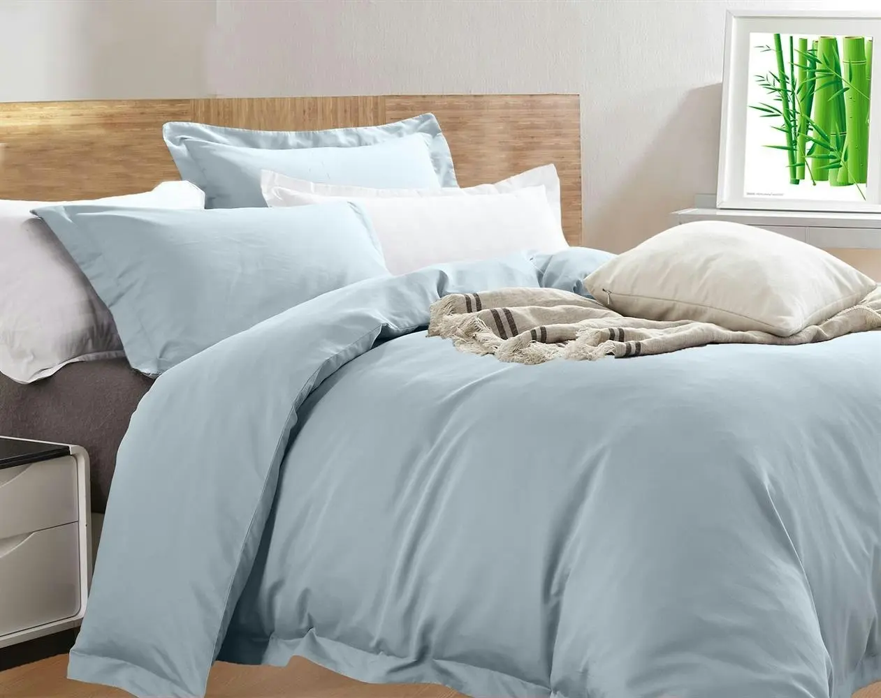 Ramesses Anti-Bacterial & Hypoallergenic Egyptian Cotton Bamboo Blend Quilt Cover Set