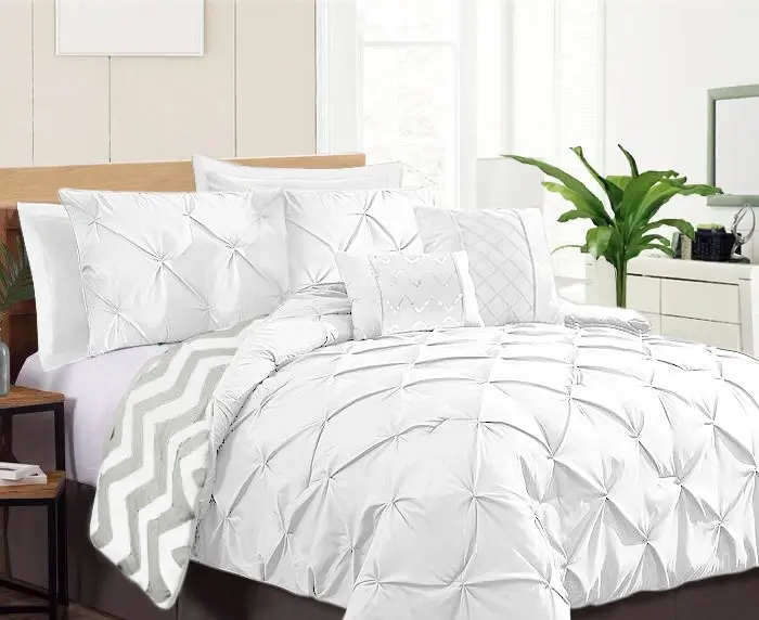 Ramesses Seven-Piece Pinch Pleat Comforter Set