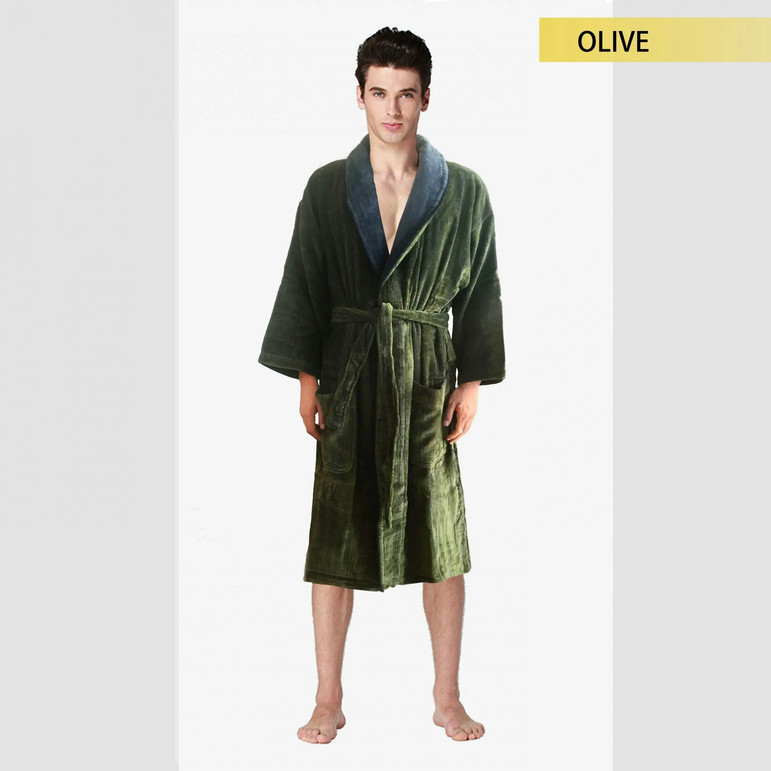 Egyptian Cotton Velour Striped Bathrobe