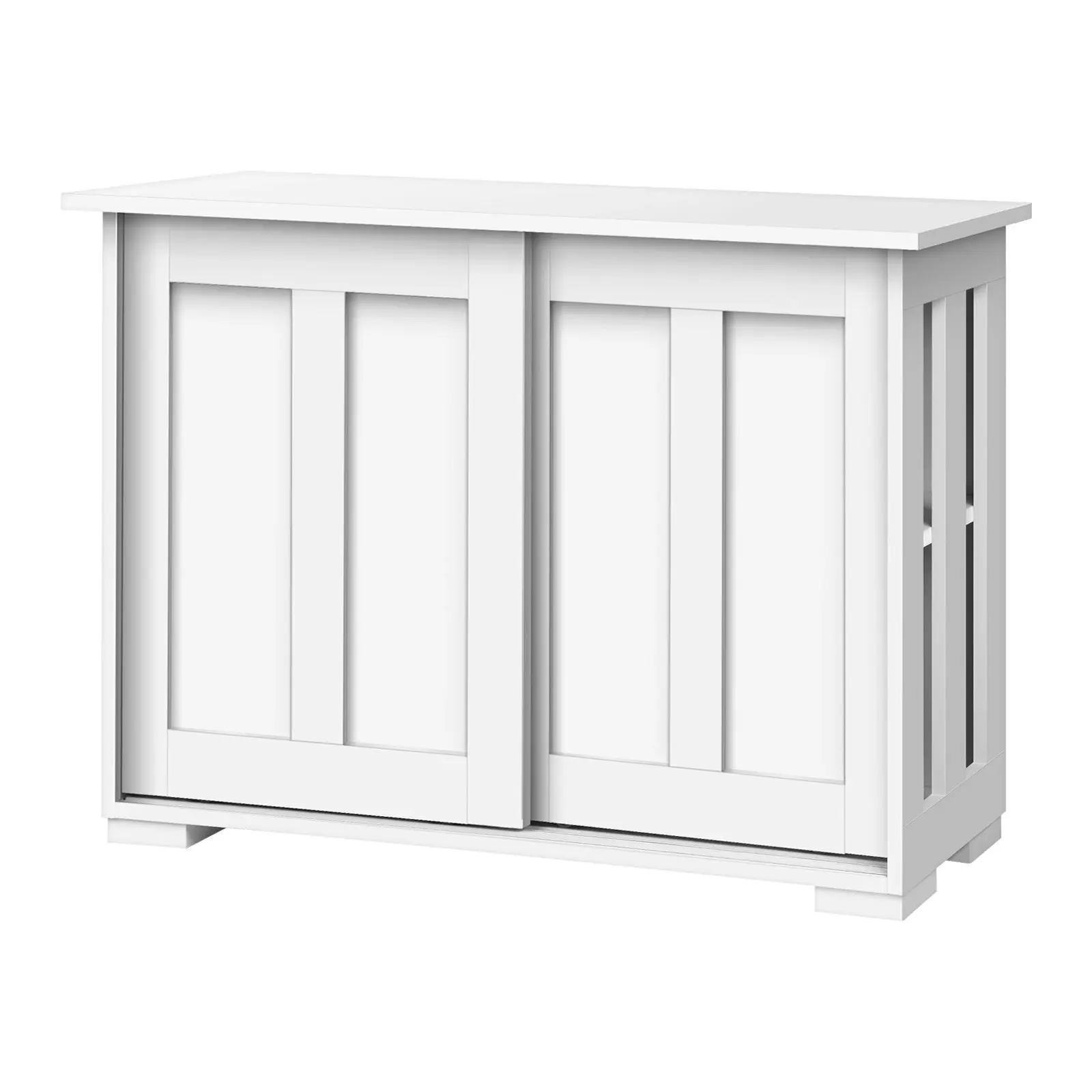 Oikiture Buffet Sideboard Cabinet Doors Storage Cupboard Hallway Table White