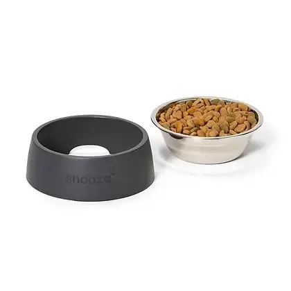 Snooza  Concrete & Stainless Steel Bowl  Charcoal