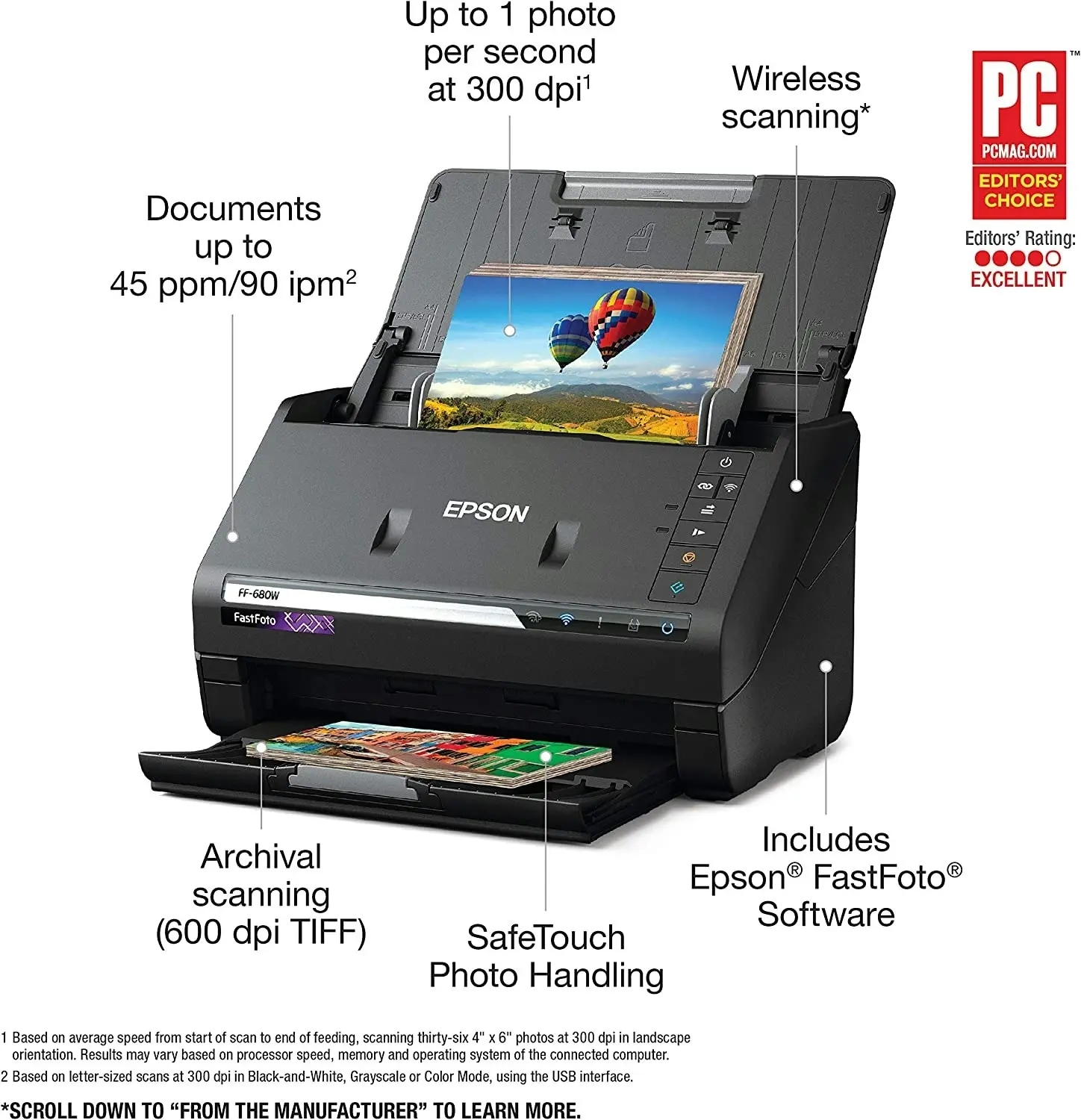 Epson FastFoto FF-680W Home & Pro Photo Scanner HT