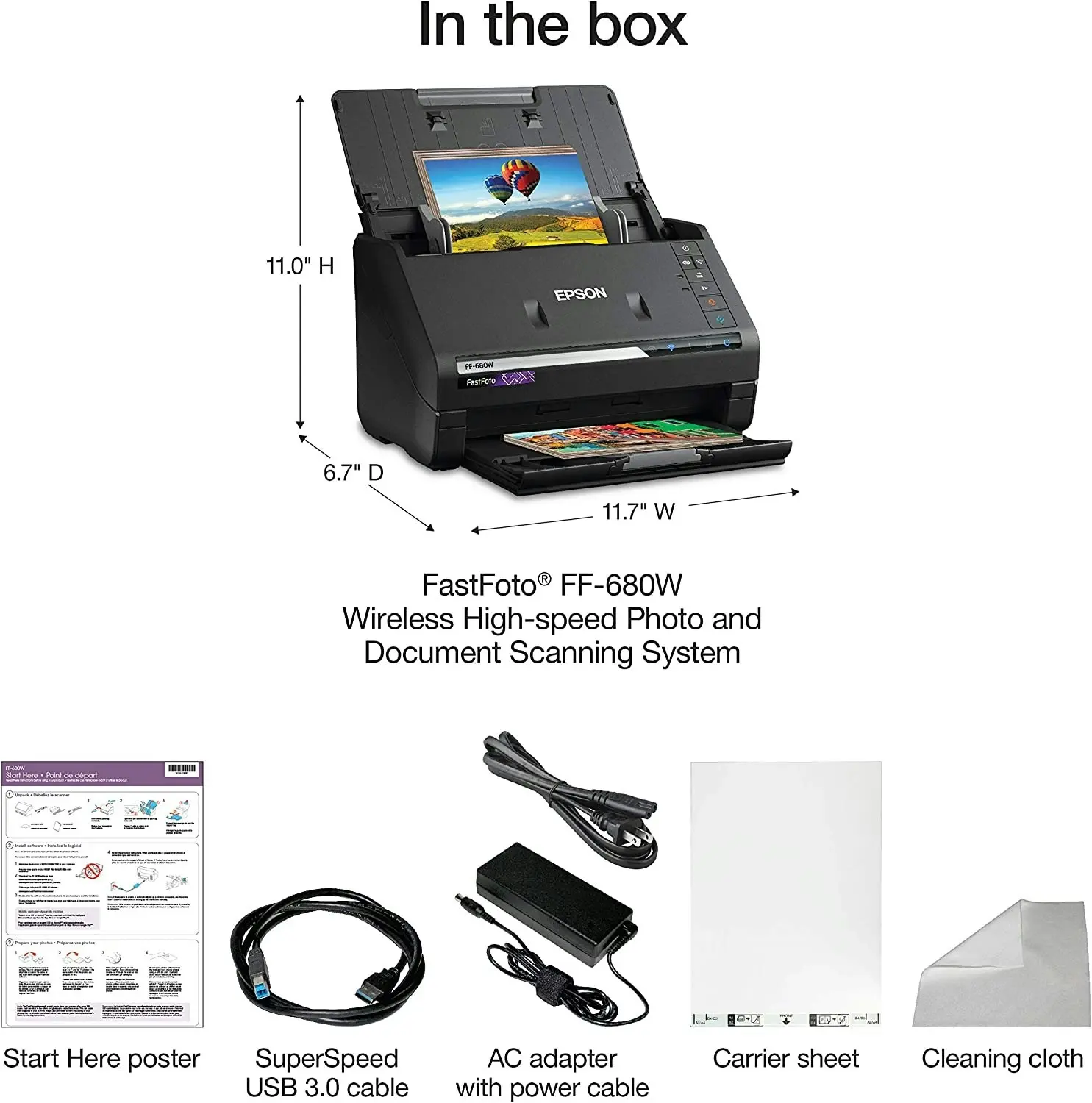 Epson FastFoto FF-680W Home & Pro Photo Scanner HT