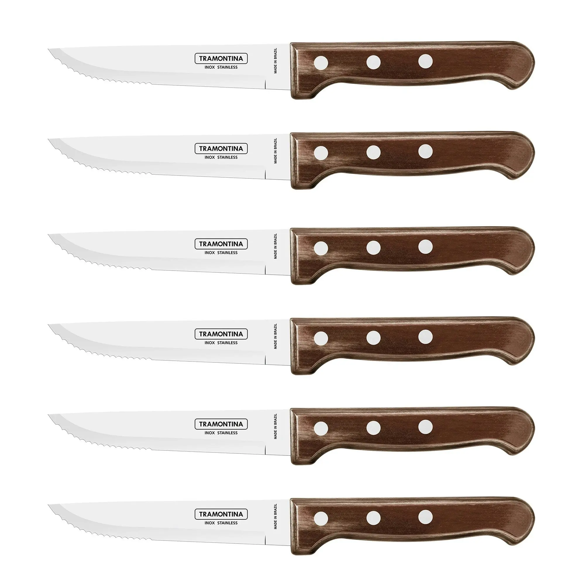 Tramontina Churrasco Gaucho Steak Knife Set, Polywood Brown