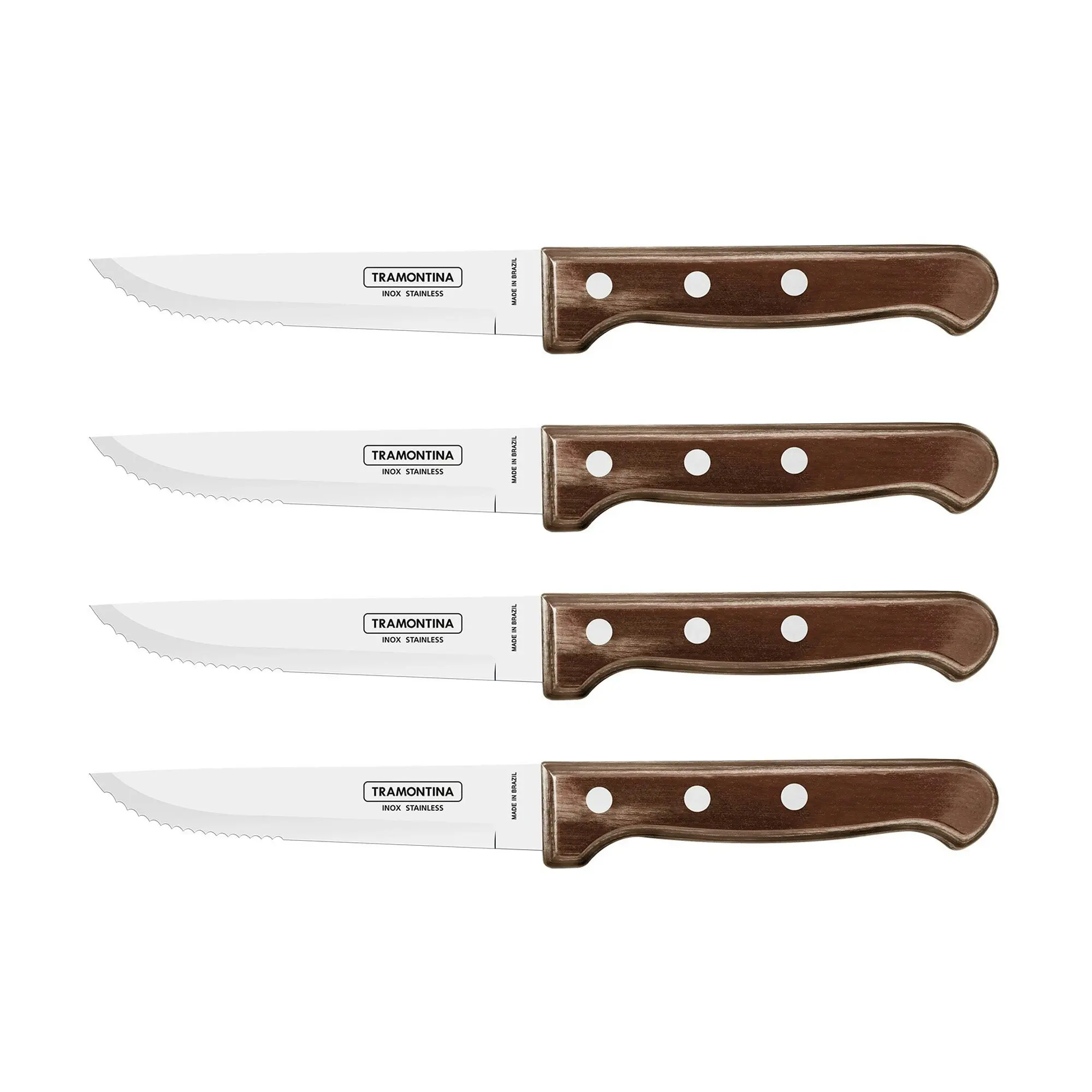 Tramontina Churrasco Gaucho Steak Knife Set, Polywood Brown