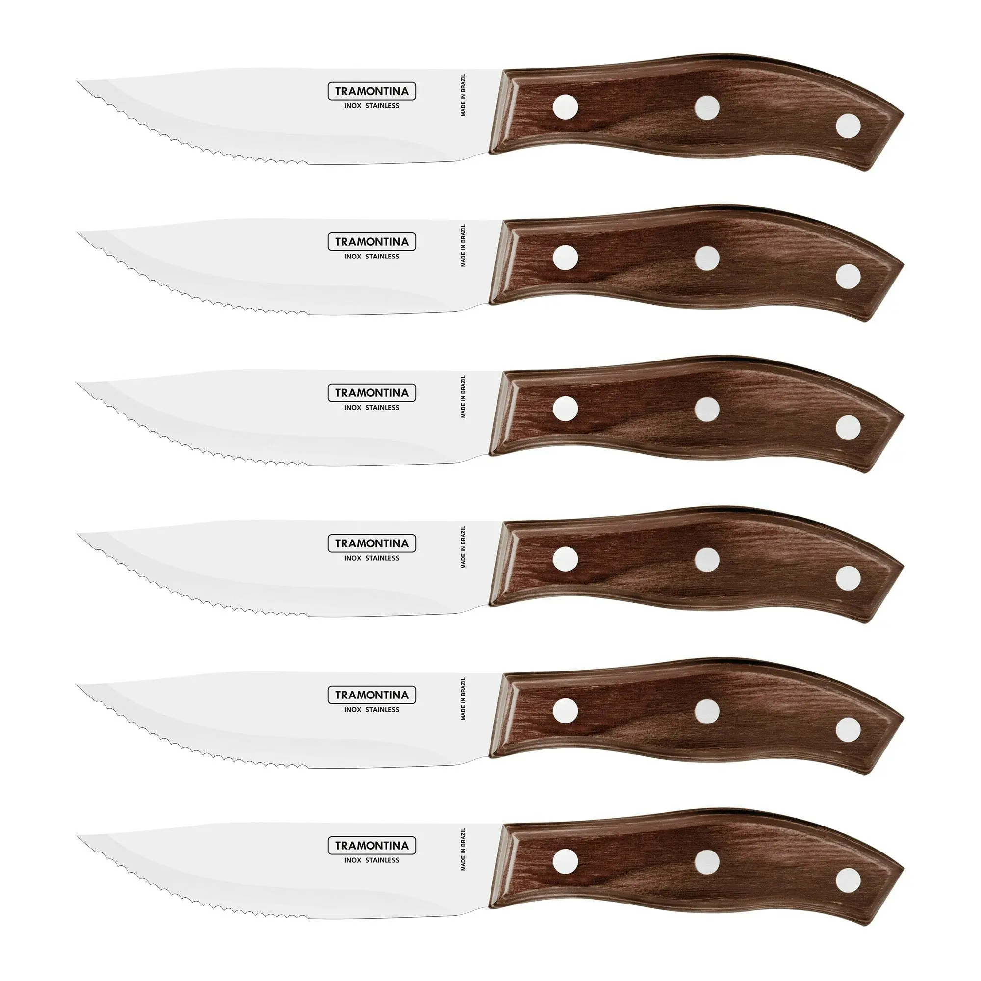 Tramontina Churrasco Rio Grande Steak Knife Set, Polywood Brown