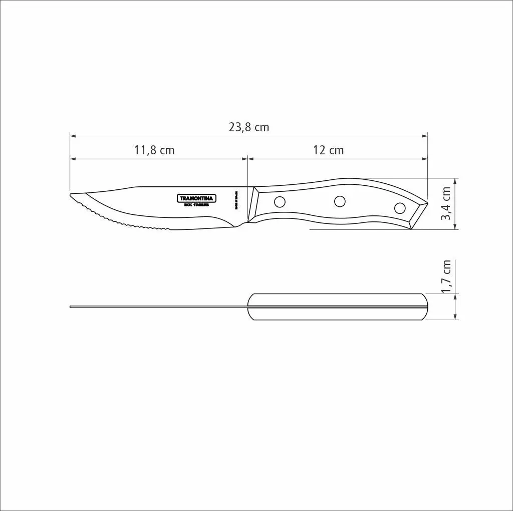 Tramontina Churrasco Rio Grande Steak Knife Set, Polywood Brown