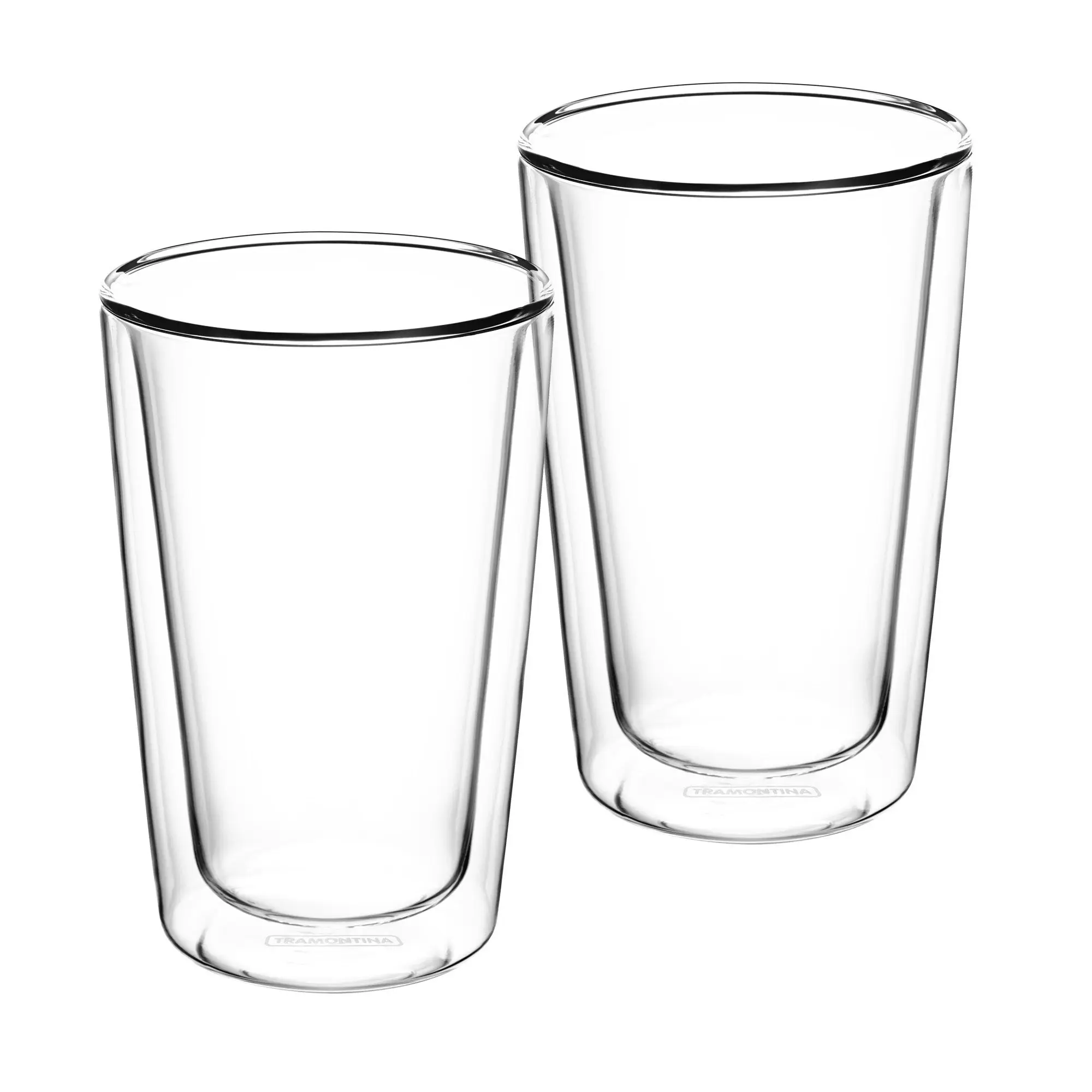 Tramontina Coffee & Tea Latte Cup, 2Pc Double Wall Glass, 330ml