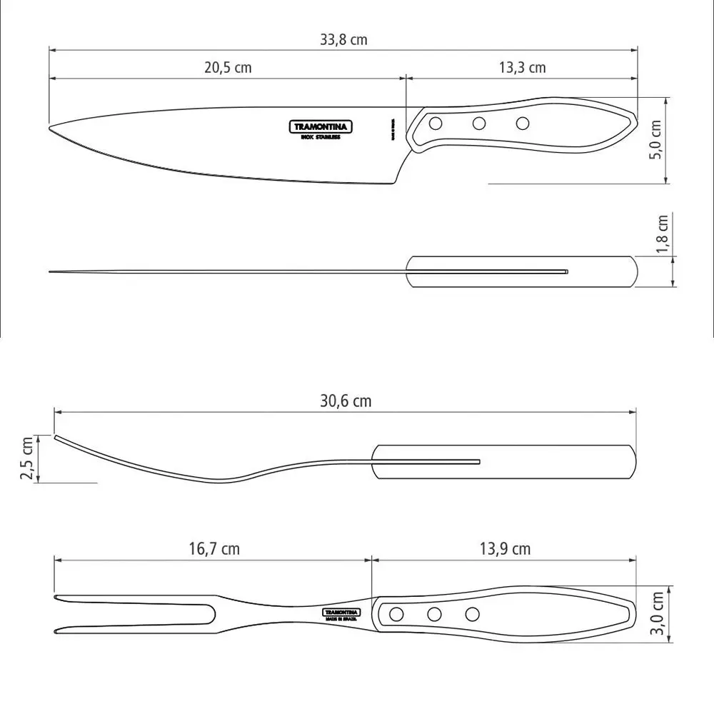 Tramontina Churrasco Barbecue Set Polywood 2Pc