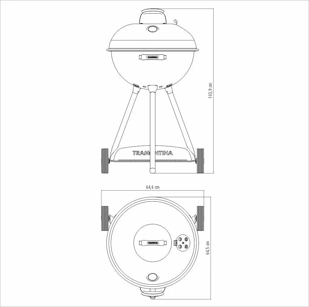 Tramontina Churrasco Charcoal Barbecue Grill, 56L