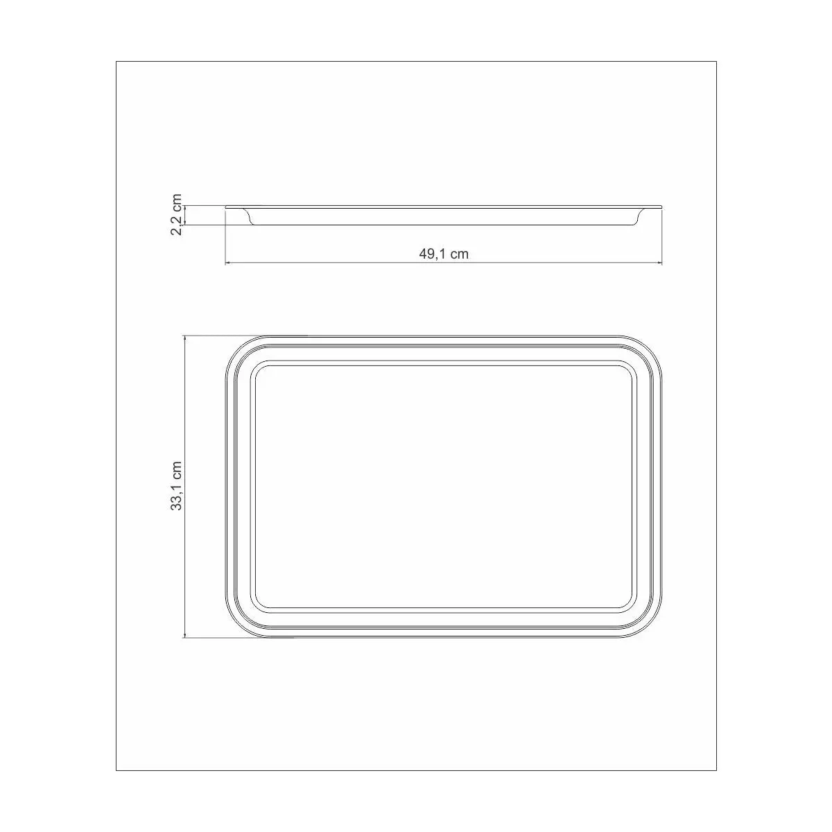 Tramontina Buena Stainless Steel Rectangular Tray 490 x 330 mm