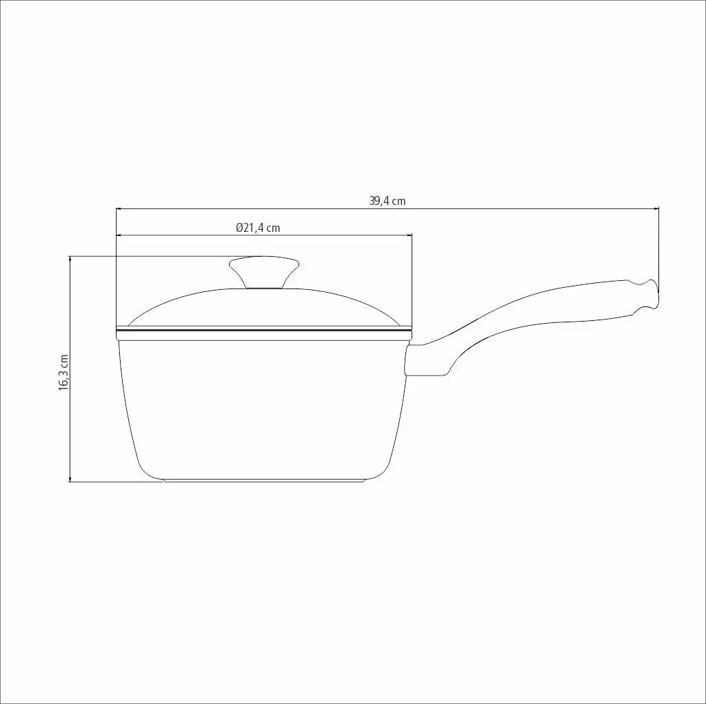 Tramontina Lyon Black Sauce Pan, 20cm, 2.8L