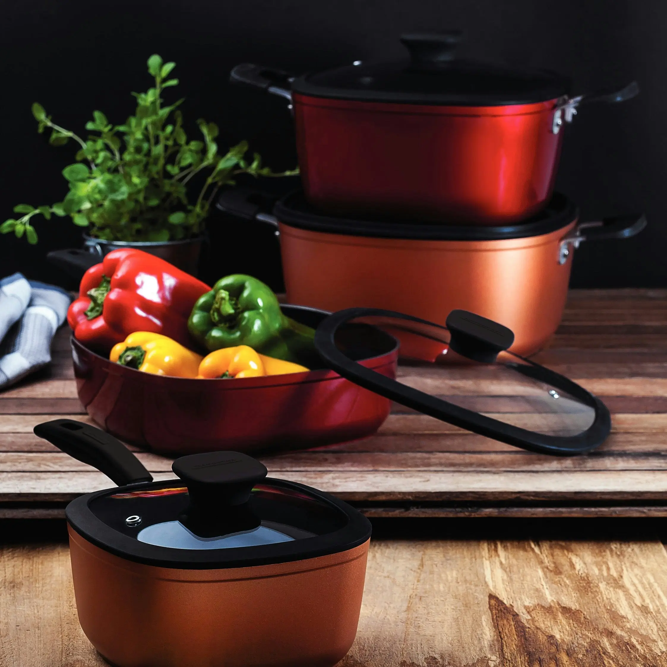 Tramontina Refinatta Red Casserole, 24cm, 4.8L