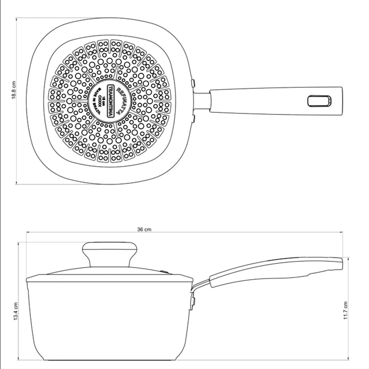 Tramontina Refinatta Golden Sauce Pan, 18cm, 2.2L