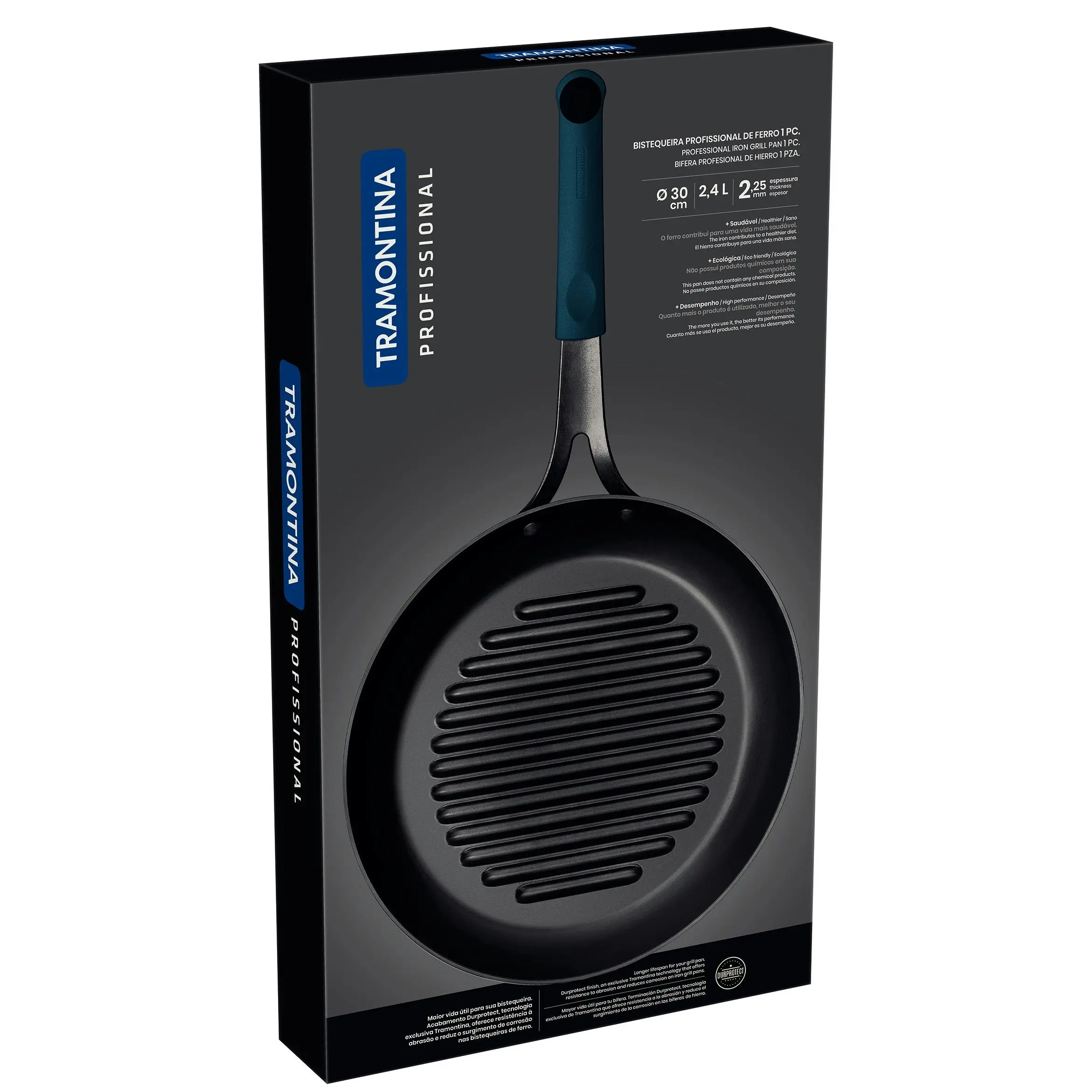 Tramontina Professional Iron Skillet Grill, 30 cm, 2.4 L