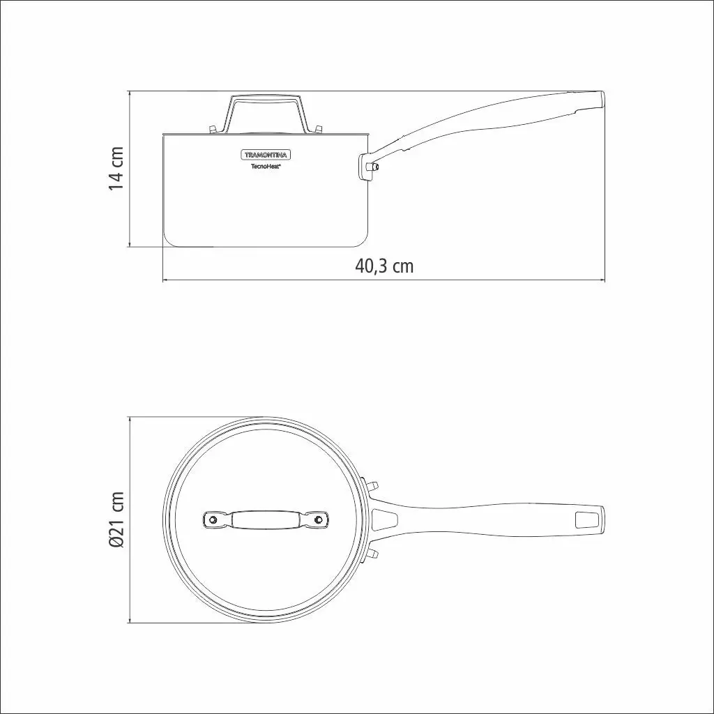 Tramontina Grano Sauce Pan, 20cm, 3.1L