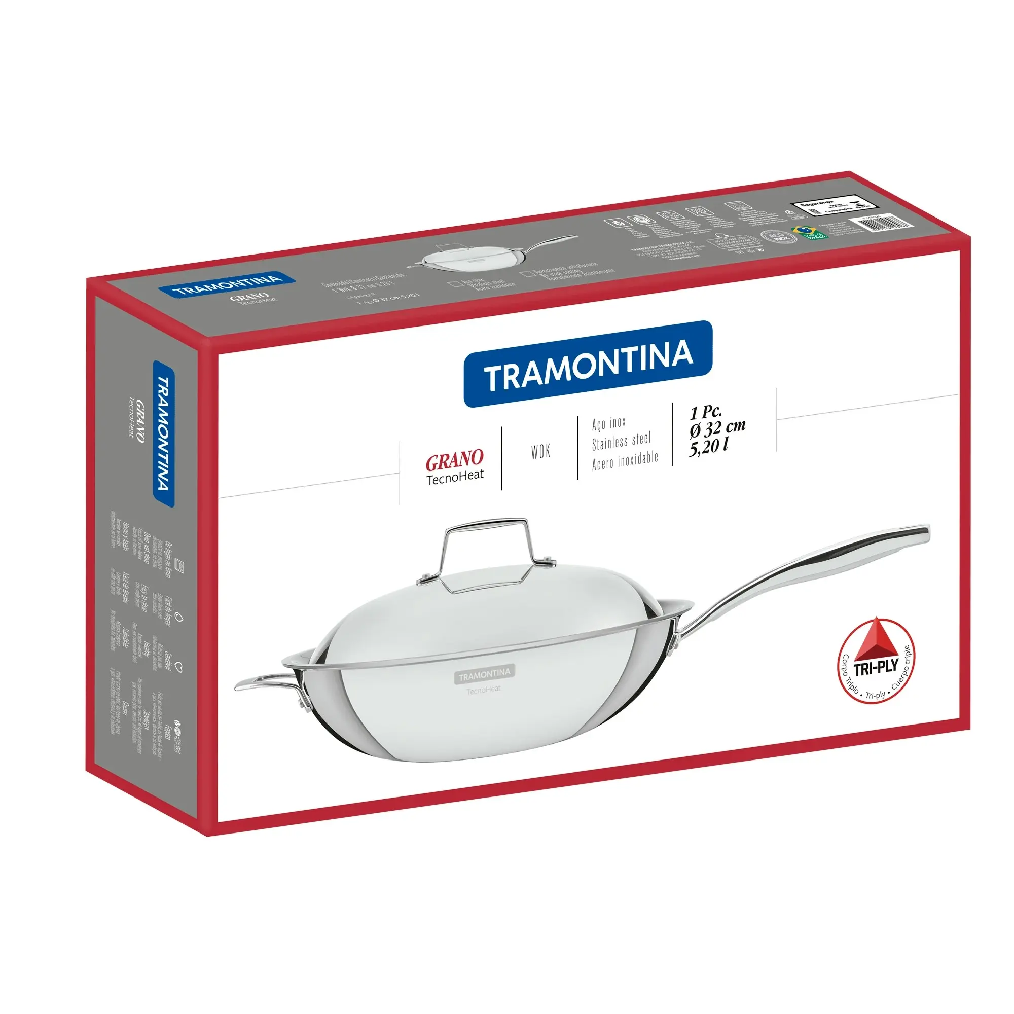 Tramontina Grano Wok, 32cm, 5.2L