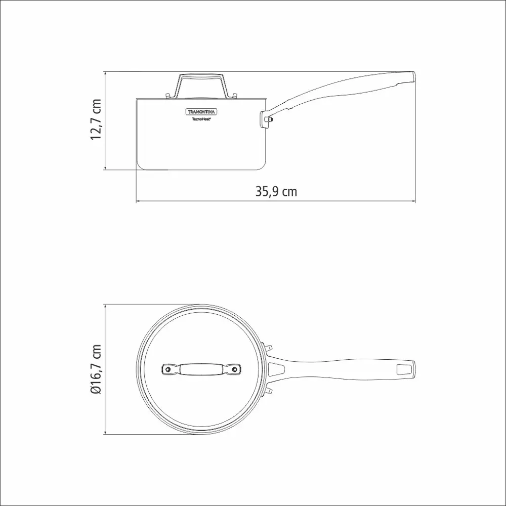 Tramontina Grano Sauce Pan, 16cm, 1.7L