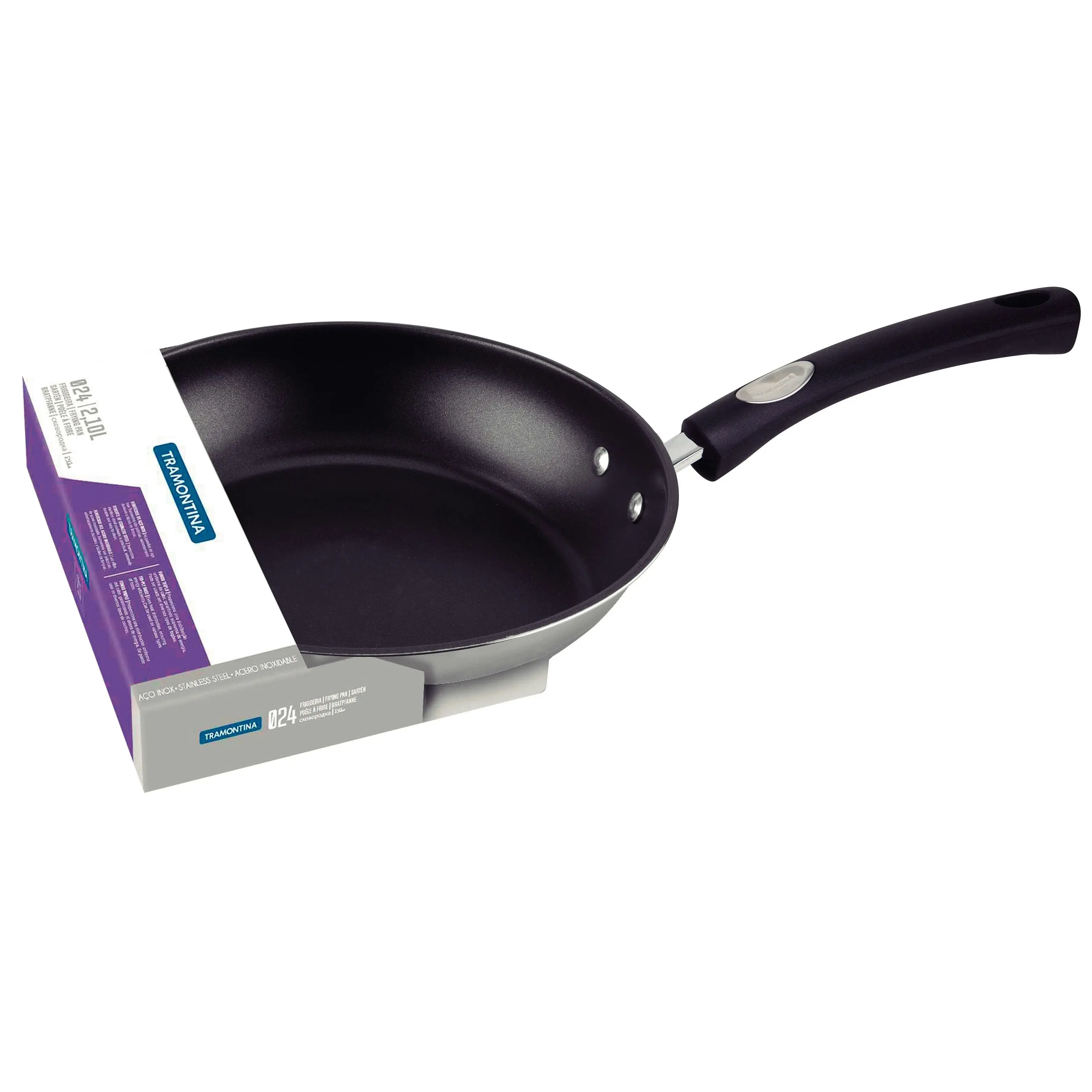 Tramontina Solar Non Stick Shallow Frying Pan, 24cm, 2.1L