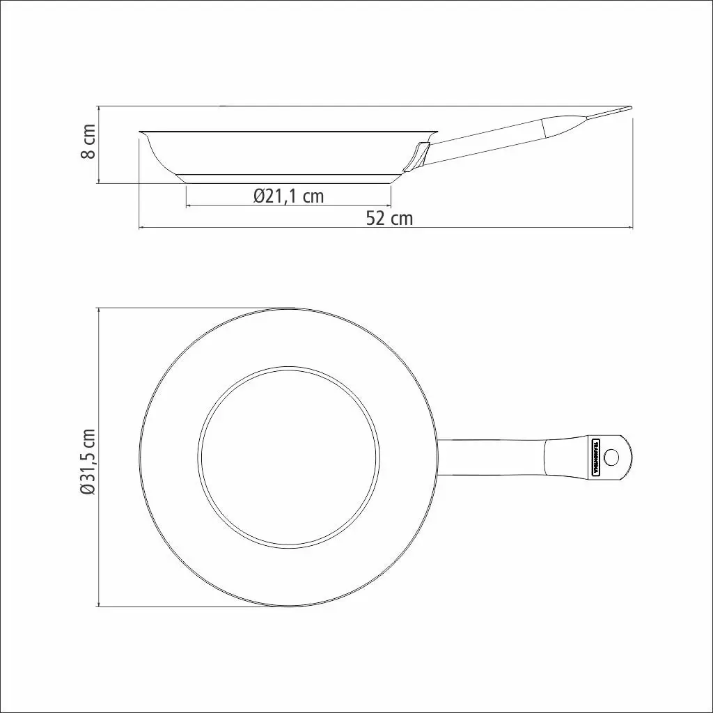 Tramontina Professional Stainless Steel Frying Pan 30cm, 2,9L