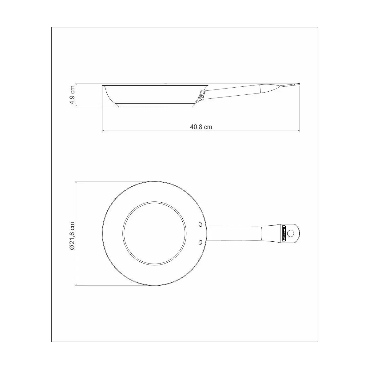 Tramontina Professional Non Stick Stainless Steel Frying Pan, 20cm, 1.1L