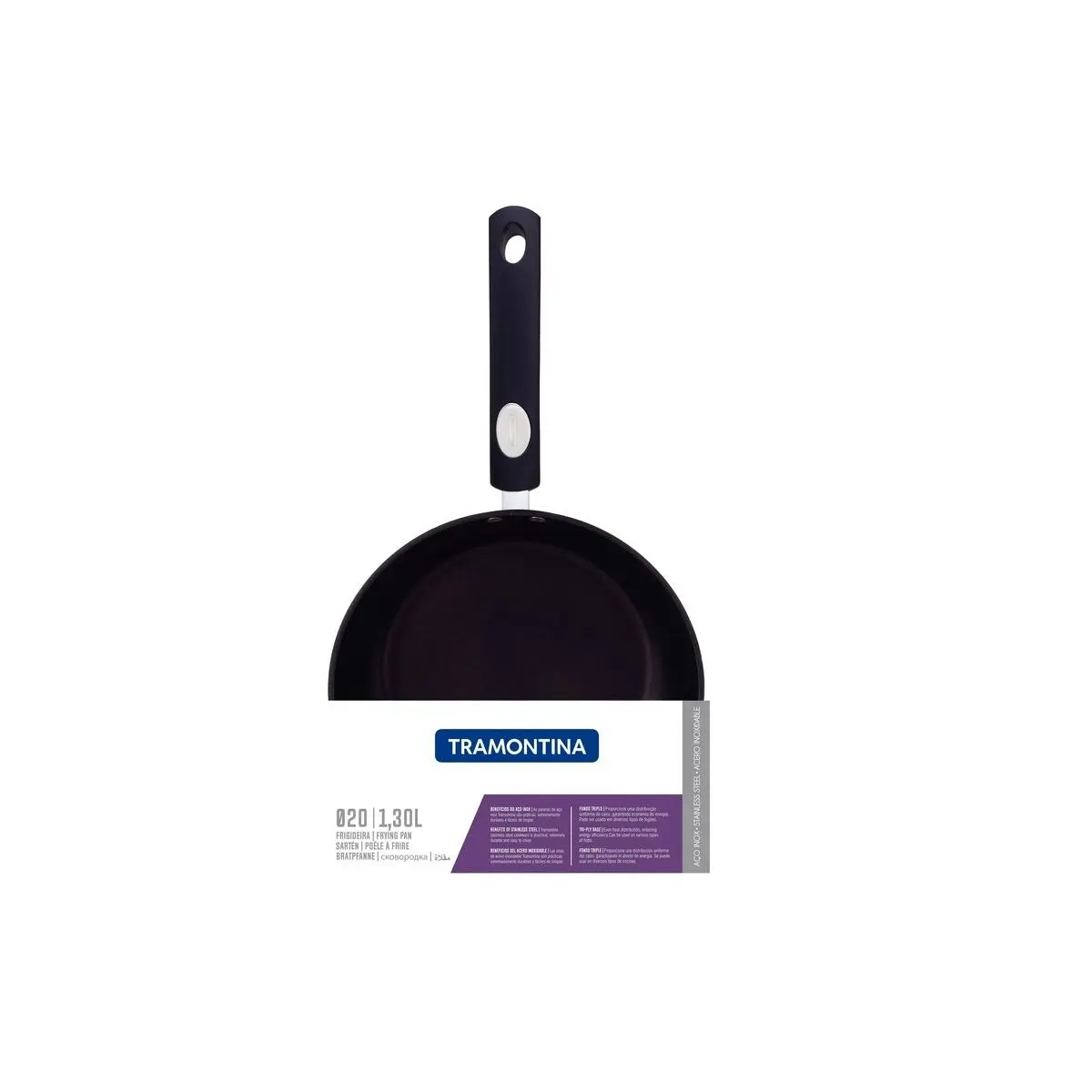 Tramontina Solar Non Stick Shallow Frying Pan, 20cm, 1.3L