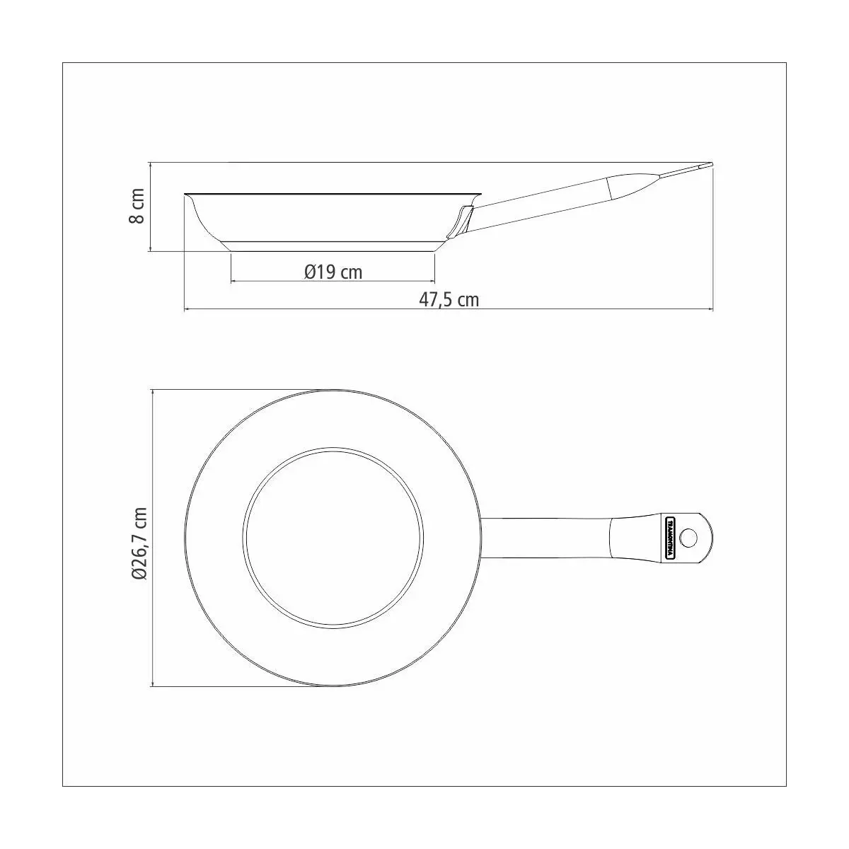 Tramontina Professional Frying Pan tri-ply Base, 26 cm