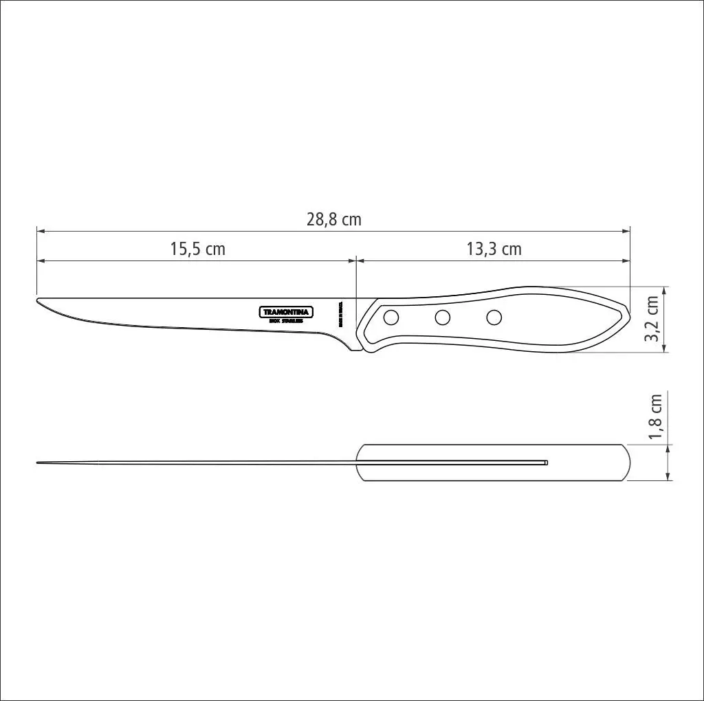 Tramontina Churrasco Fillet Knife, Polywood 6"