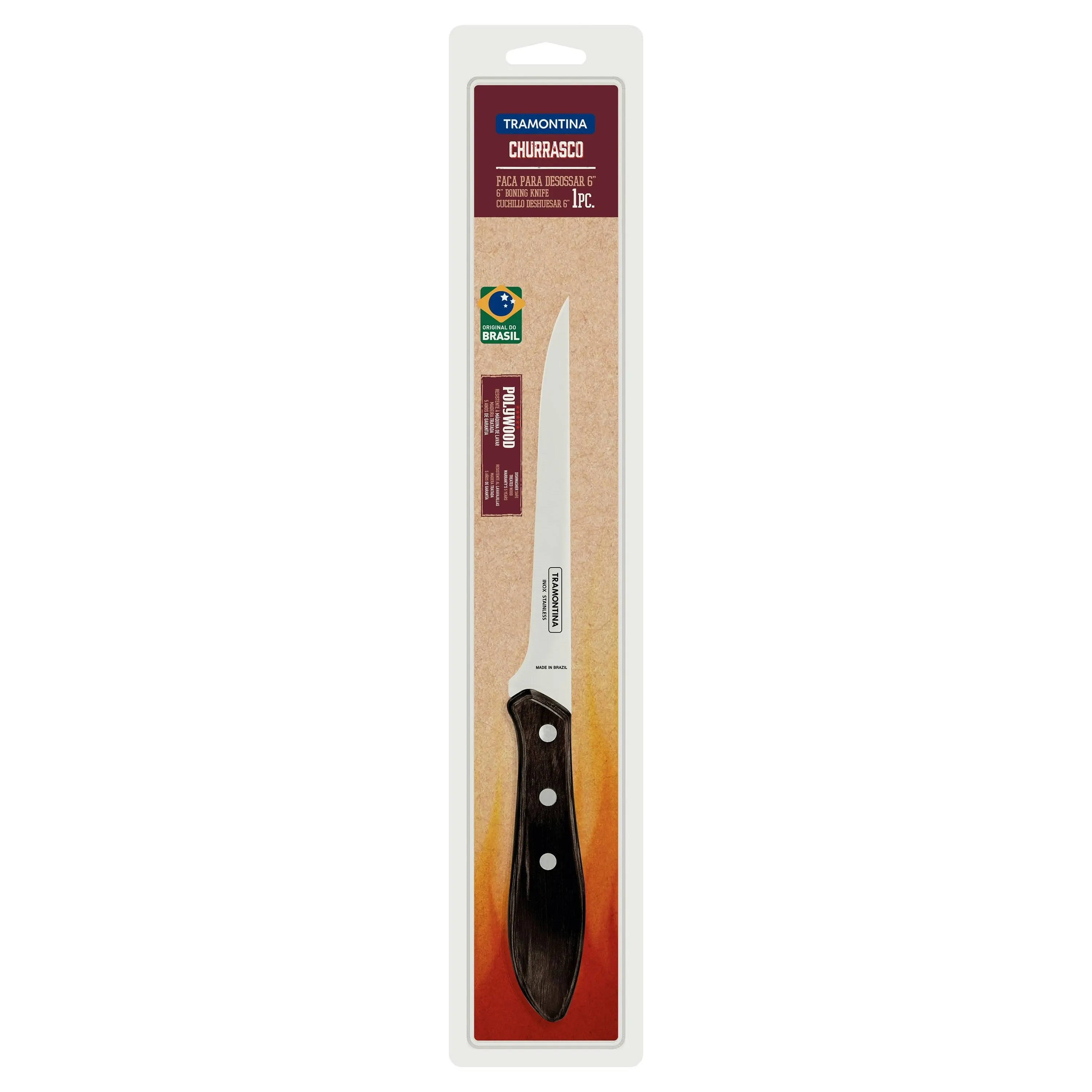 Tramontina Churrasco Fillet Knife, Polywood 6"