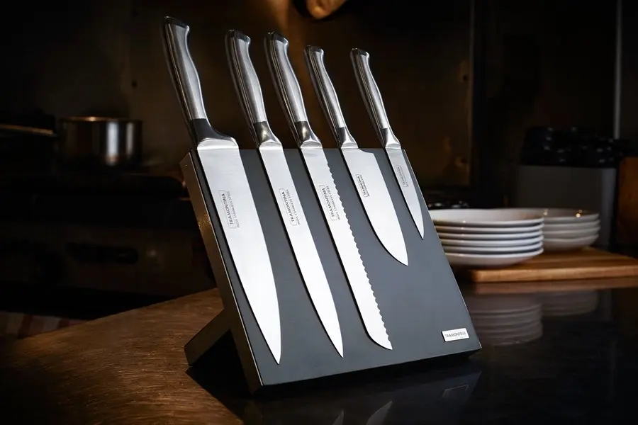 Tramontina Polaris Magnetic Knife Block, 6Pc