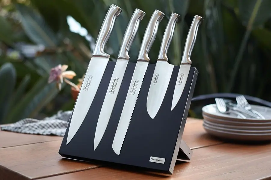 Tramontina Polaris Magnetic Knife Block, 6Pc