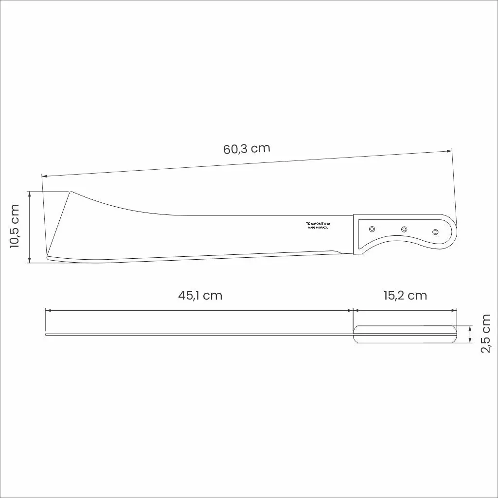 Tramontina 18" Machete with Carbon Steel Blade and Wood Handle