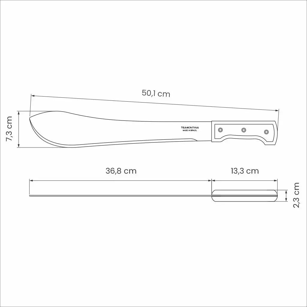 Tramontina 14" Machete with Carbon Steel Blade and Wood Handle