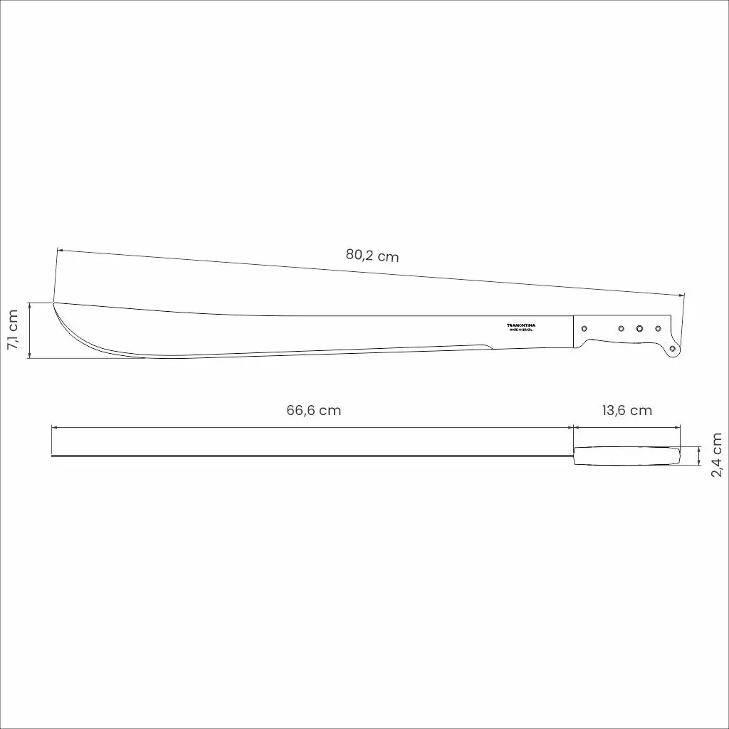 Tramontina Machete with Carbon Steel Blade and Black Polypropylene Handle