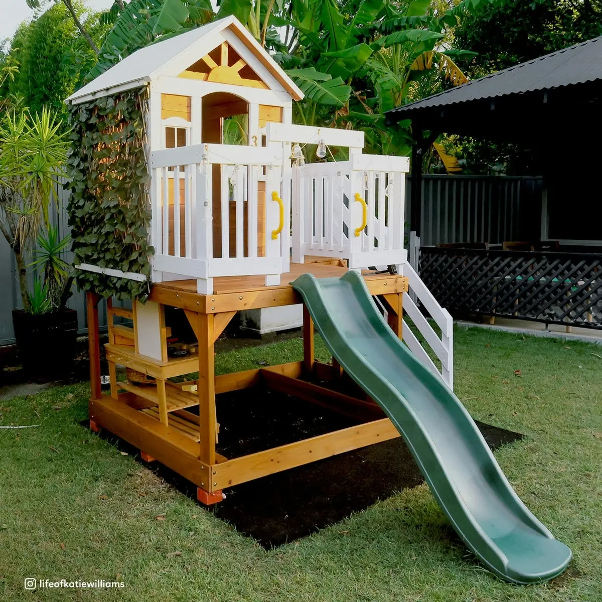 Lifespan Kids Silverton Cubby House with 1.8m Green Slide