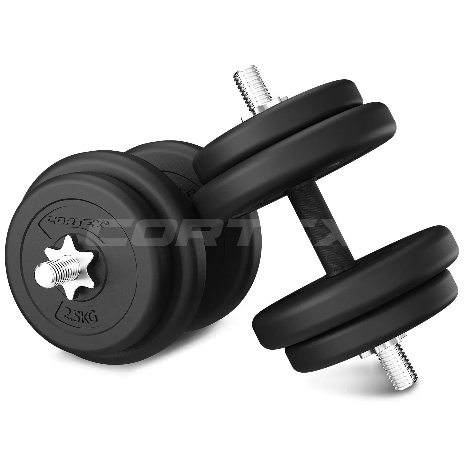 Cortex 90kg EnduraCast Barbell Weight Set with Weight Tree