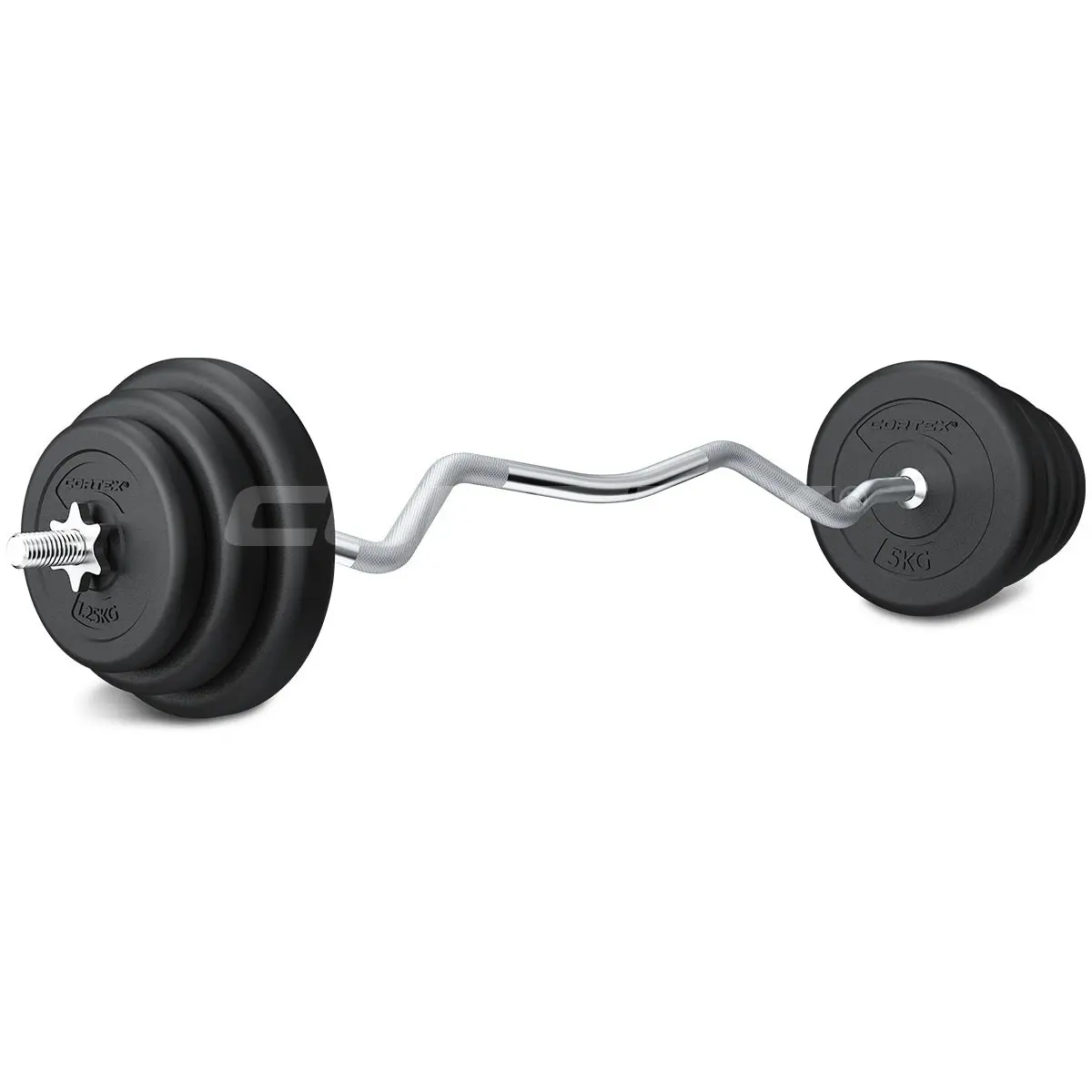 Cortex 90kg EnduraCast Barbell Weight Set with Weight Tree