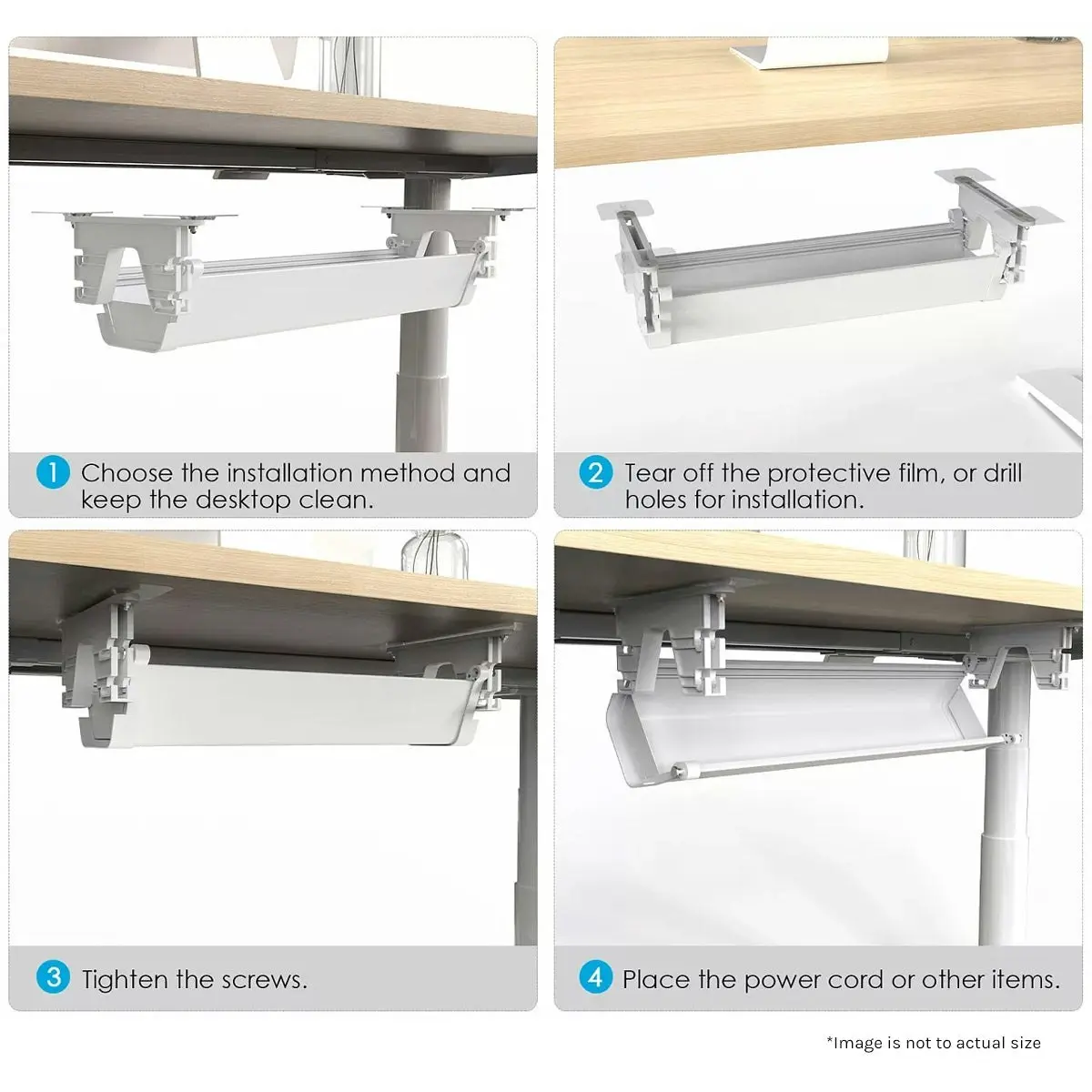 Lifespan Fitness ErgoDesk Automatic Standing Desk 1800mm (White) + Cable Management Tray