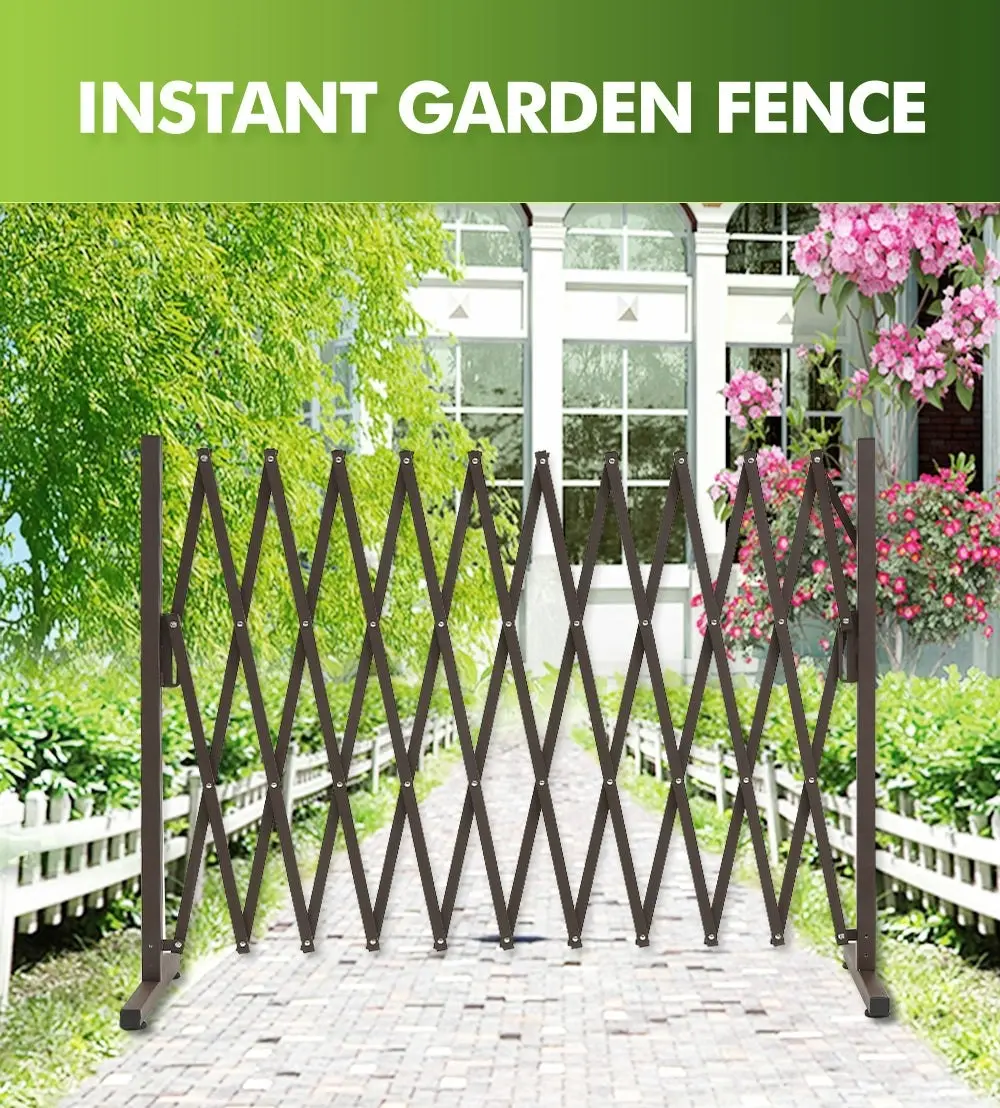 Traderight Group  Garden Security Fence Gate Gate Metal Indoor Outdoor Expandable Barrier Traffic