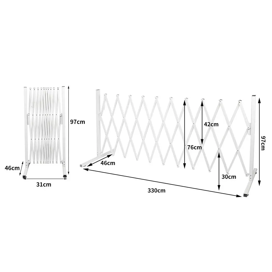 Traderight Group  Garden Security Fence Gate Expandable Barrier Safety Aluminum Indoor Outdoor Pet