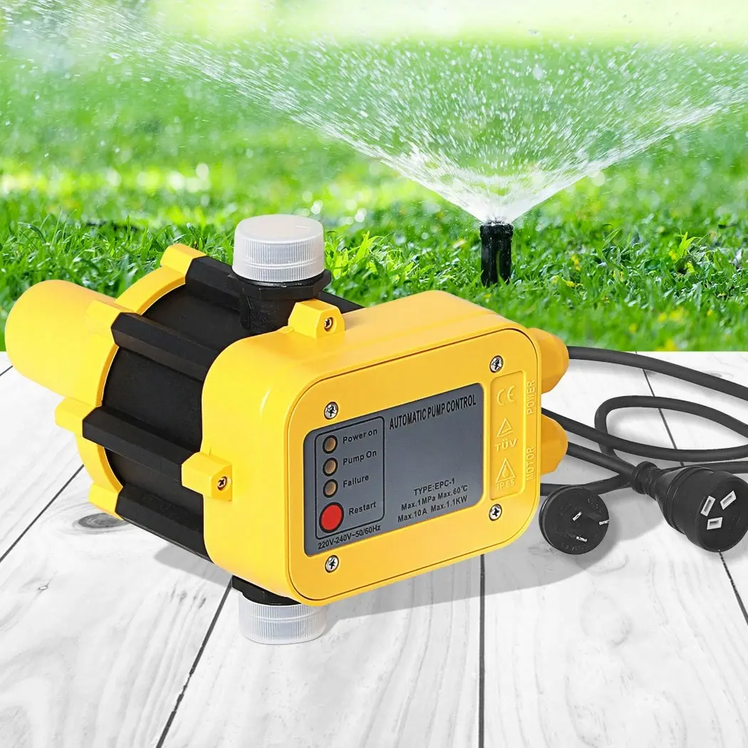 Water Pump Controller 220V Adjustable Pressure Auto Switch Garden 10Bar Max