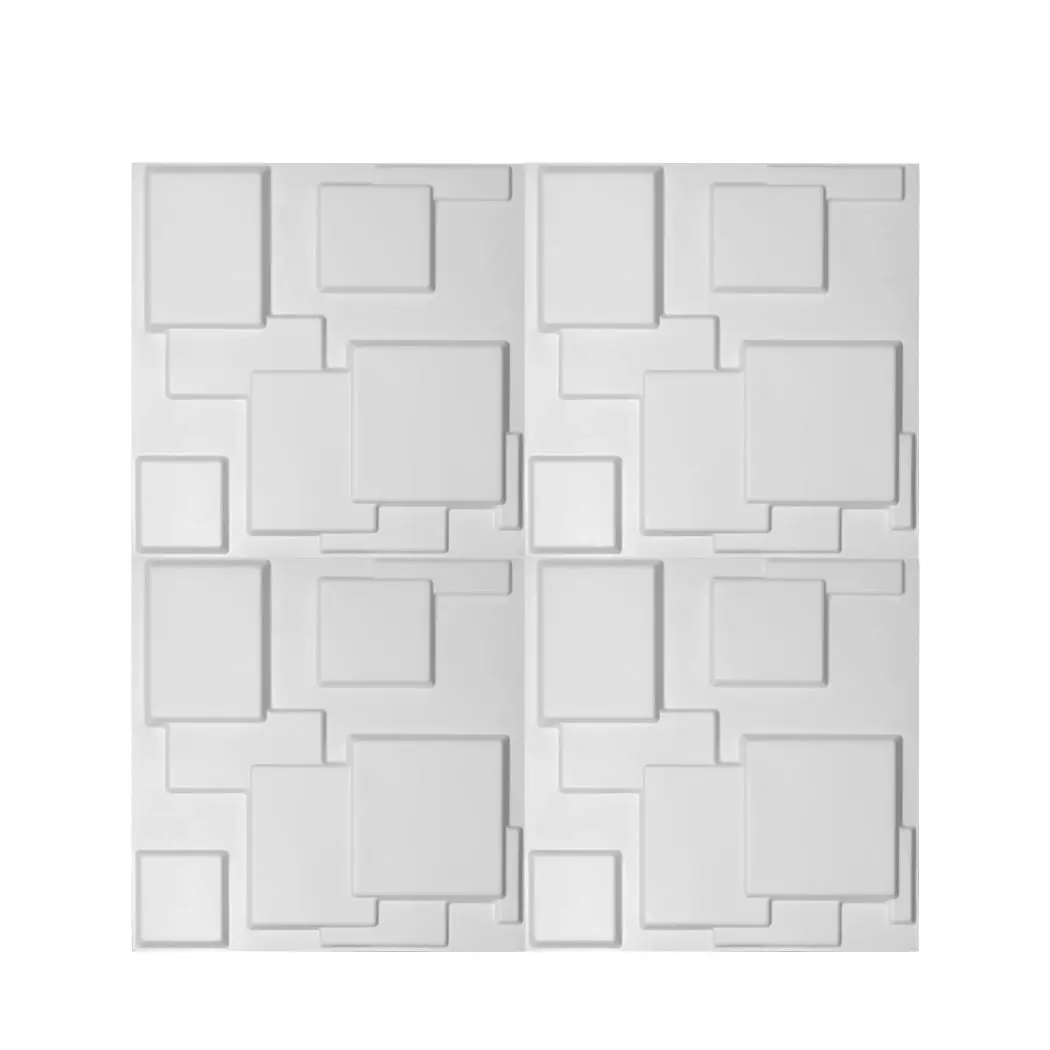 Traderight Group  12Pcs 3D Wall Panels 50x50cm DIY Waterproof Scratchproof Home Decor Easy Install