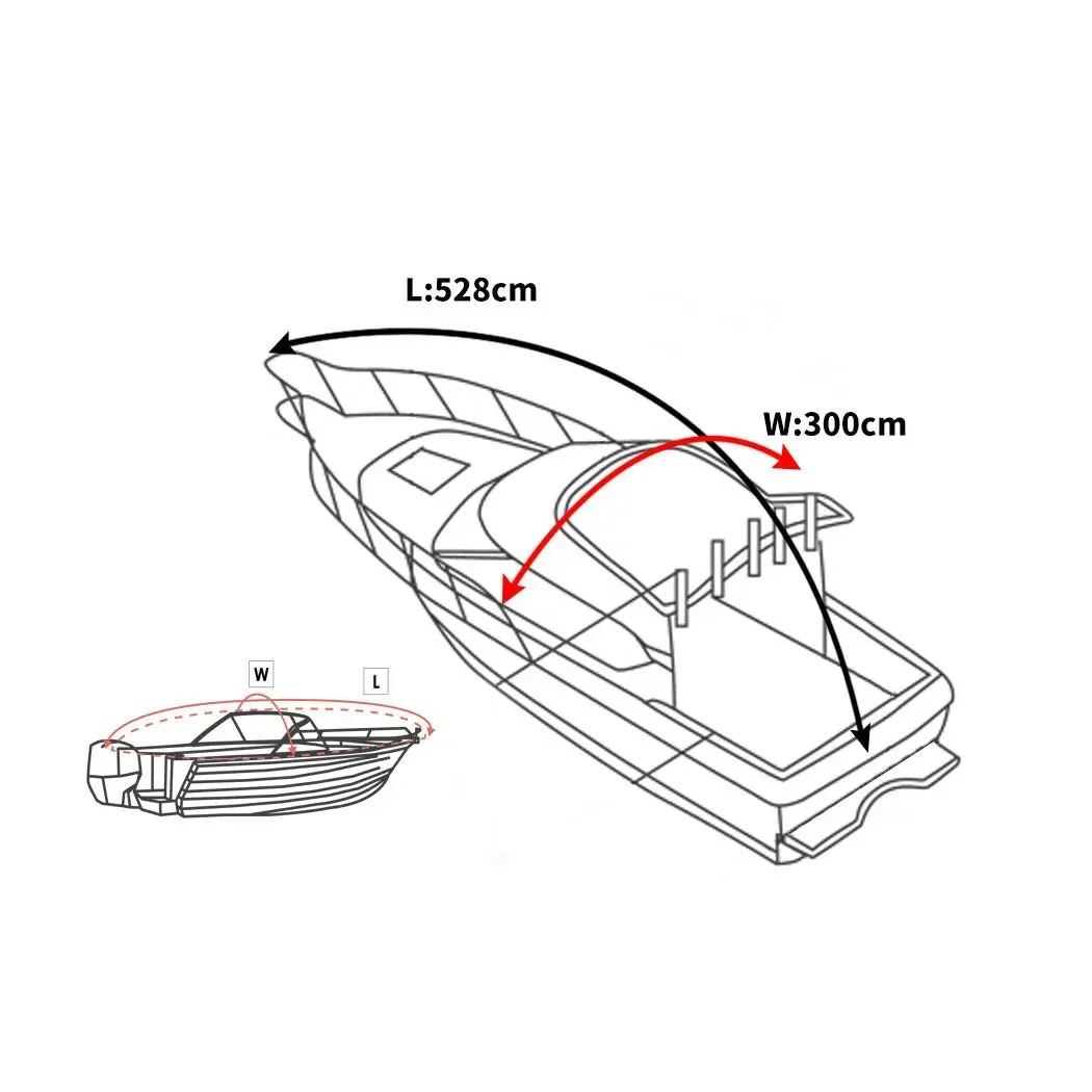 Traderight Group  Boat Cover 14-16 FT Trailerable Weatherproof 600D Jumbo Marine Grade Heavy Duty