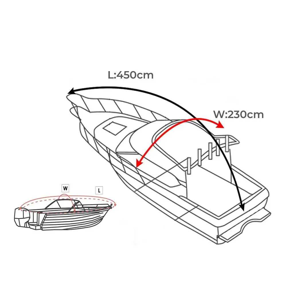 Traderight Group  Boat Cover 12-14 FT Trailerable Weatherproof 600D Jumbo Marine Grade Heavy Duty