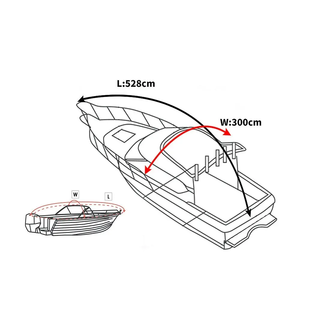 Traderight Group  Boat Cover 14-16 FT Trailerable Weatherproof 600D Jumbo Marine Grade Heavy Duty