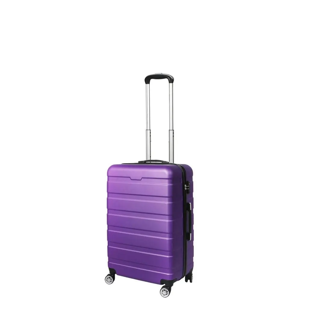 Slimbridge 20" Carry On Luggage Case Suitcase Travel TSA Lock Hard Shell Purple