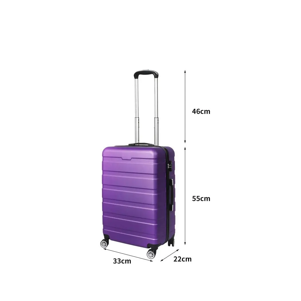 Slimbridge 20" Carry On Luggage Case Suitcase Travel TSA Lock Hard Shell Purple