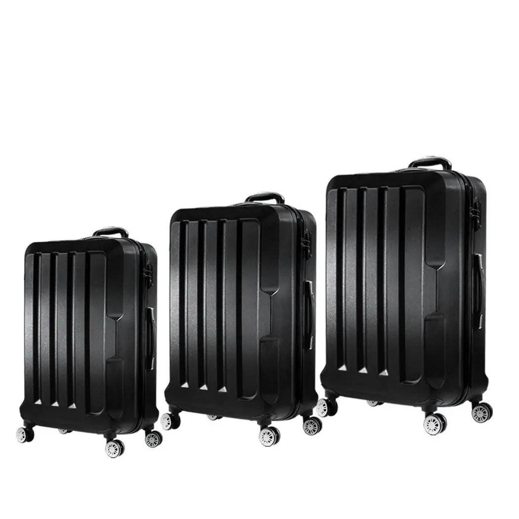 Slimbridge 20"24"28" 3PC Luggage Sets Suitcase Set Travel Carry On TSA Black