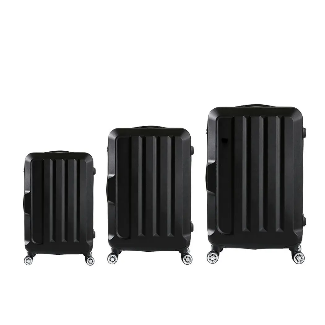 Slimbridge 20"24"28" 3PC Luggage Sets Suitcase Set Travel Carry On TSA Black